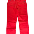 Calvin Klein Women's Bright Coral/Red Slim Fit Skinny Crop Pants - 6