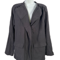 Nine West Women's Black Roll Up Sleeve Lightweight Jacket - M
