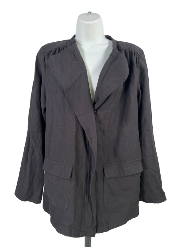 Nine West Women's Black Roll Up Sleeve Lightweight Jacket - M