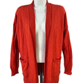 Madewell Women's Orange Long Sleeve Open Cardigan Sweater - S