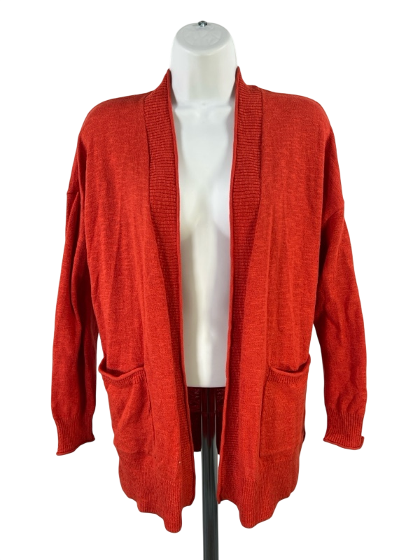 Madewell Women's Orange Long Sleeve Open Cardigan Sweater - S