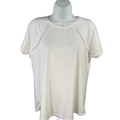 Athleta Women's White Chi Dot Mesh Train Athletic Short Sleeve Shirt - M