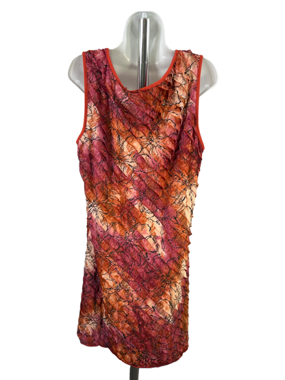 Christopher & Banks Women's Orange/Pink Tiered Sleeveless Midi Dress - XL image 2