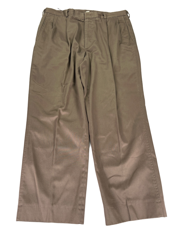 Lands End Men's Brown Chino Pleated Front Dress Pants - 38x28
