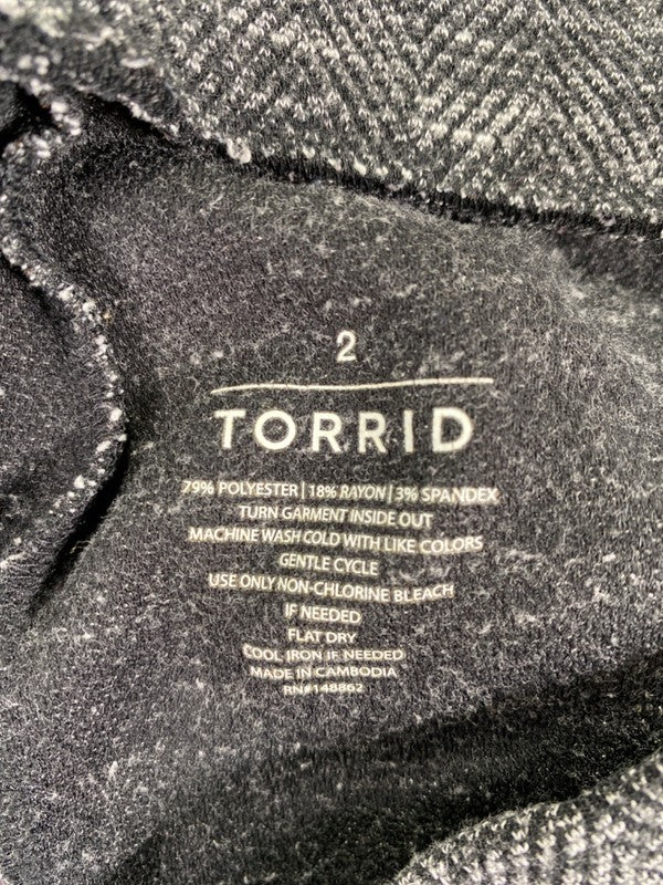 Torrid Women's Black/White Herringbone Pull On Legging Pants - 2 Plus image 3