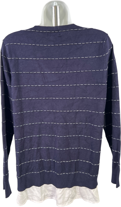 Calvin Klein Women’s Navy Blue Metallic Long Sleeve Sweater - M image 2