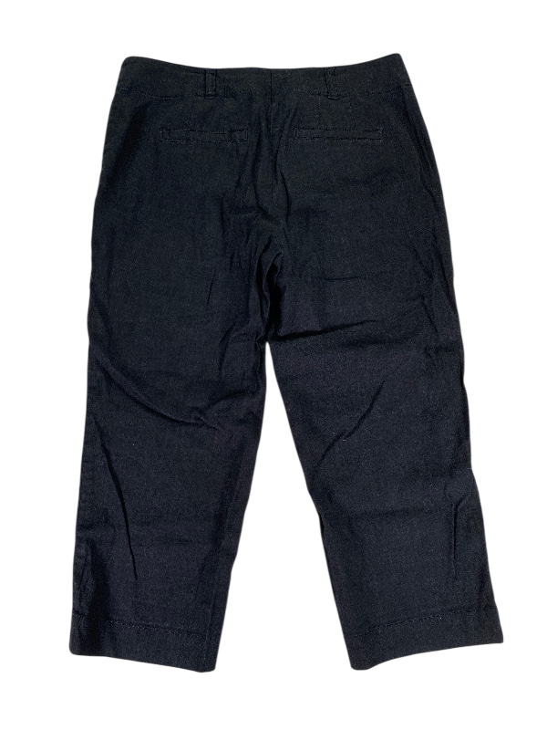 J.Jill Women's Black Stretch Linen Cropped Pants - 8 image 2