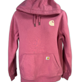 Carhartt Women's Pink Relaxed Fit Pullover Hoodie Sweatshirt - S