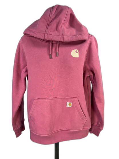 Carhartt Women's Pink Relaxed Fit Pullover Hoodie Sweatshirt - S
