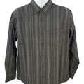Haggar Clothing Men's Brown Easy Care Long Sleeve Button Up Shirt - M