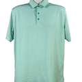 Callaway Men's Teal Blue Striped Opti-Dri Short Sleeve Golf Polo - M