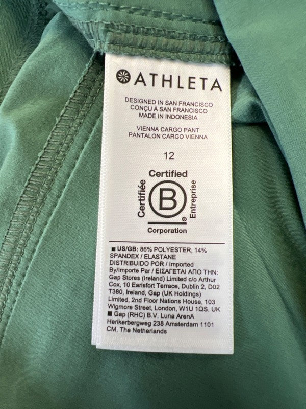 Athleta Women's Green Pull On Vienna Cargo Relaxed Fit Pants - 12 image 4