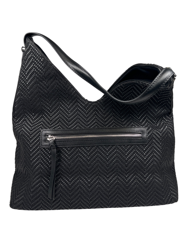 INC Internation Concepts Women's Black Woven Shoulder Bag Purse image 2