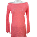 Victoria's Secret Women's Pink Lace Mesh Long Bell Sleeve Mini Night Dress - M
