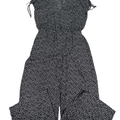 Max Studio Women's Black Polka Dot Short Sleeve Semi-Sheer Jumpsuit - L