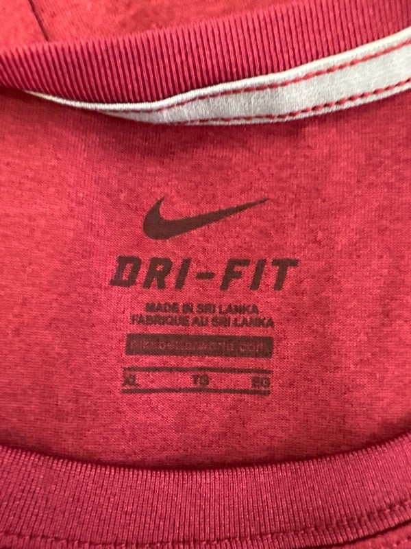 Nike Men's Burgundy Dri-Fit Short Sleeve Athletic Tee Shirt - XL image 3