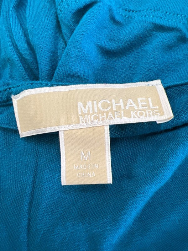 Michael Kors Women's Blue Layered V Neck Long Sleeve Blouse - M image 3