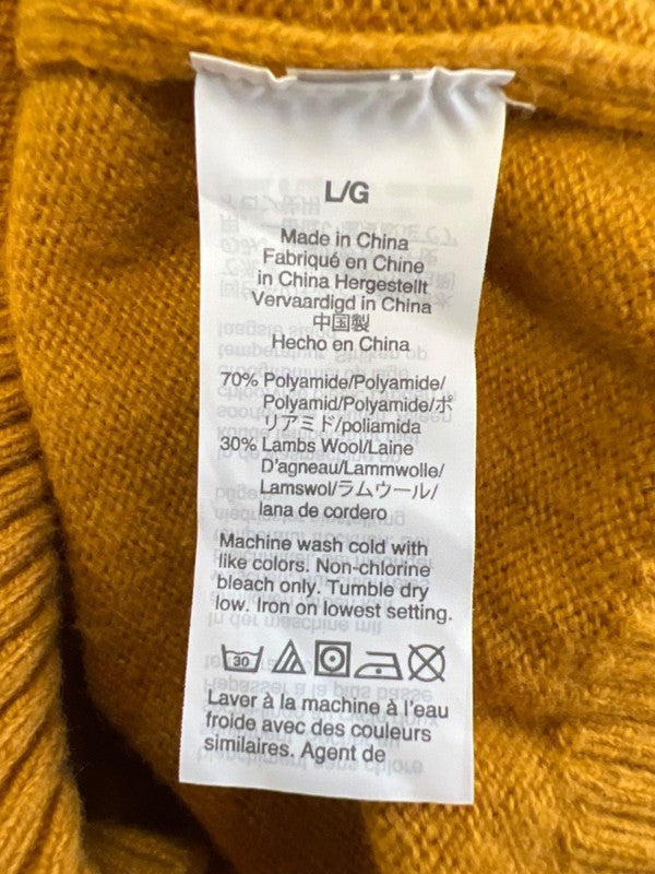 J Crew Women's Yellow Wool Blend Long Sleeve Crewneck Sweater - L image 4