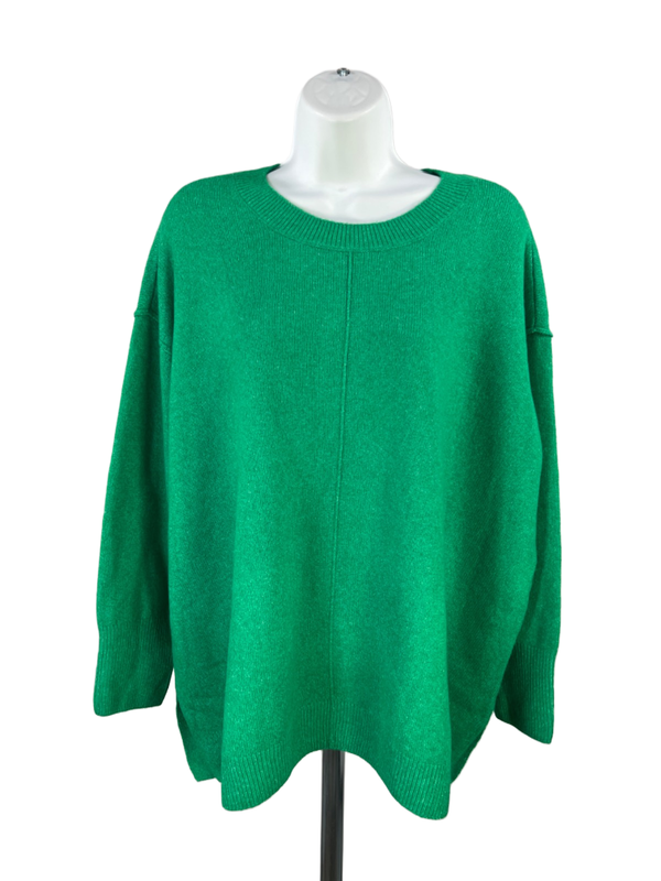Vince Camuto Women's Green Long Sleeve Crewneck Sweater - 2X Plus