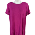 Ellen Tracy Women's Purple Hi-Low Short Sleeve Tee Shirt - S