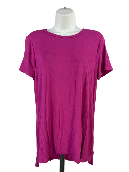 Ellen Tracy Women's Purple Hi-Low Short Sleeve Tee Shirt - S