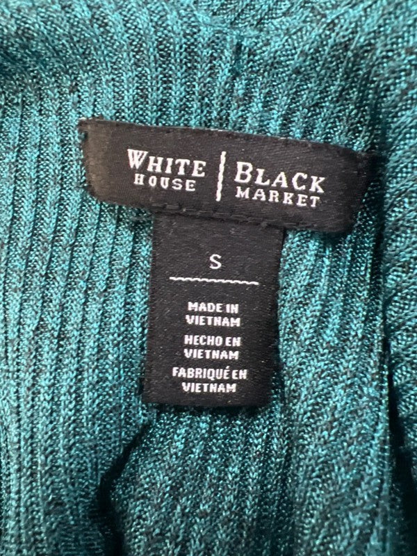White House Black Market Women's Green Metallic Sleeveless Layered Top - S image 3