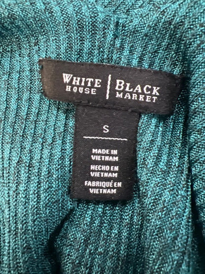 White House Black Market Women's Green Metallic Sleeveless Layered Top - S image 3