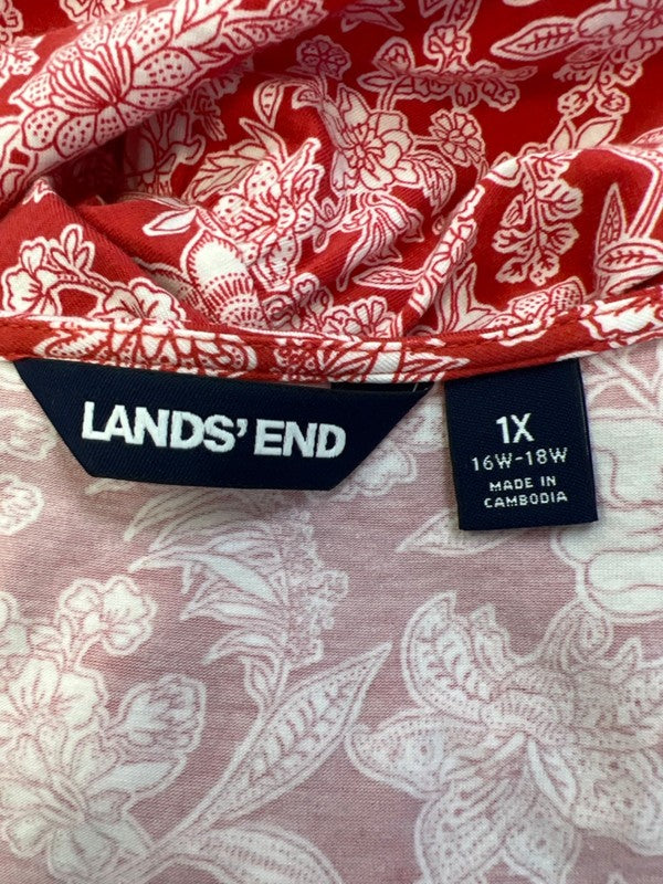 Lands End Women's Red Floral Sleeveless Maxi Dress - Plus 1X image 3