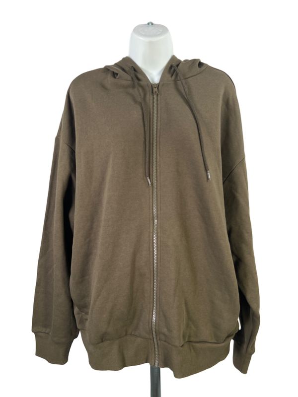 Alo Yoga Women's Olive Green Hype Full Zip Hoodie Sweatshirt - L