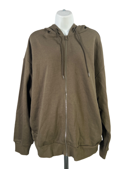 Alo Yoga Women's Olive Green Hype Full Zip Hoodie Sweatshirt - L