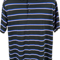Nike Golf Men’s Black/Blue Striped Dri-Fit Tour Performance Polo - L