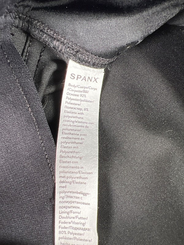 Spanx Women's Black Faux Leather Pull On Stretch Straight Leg Pants - M image 4