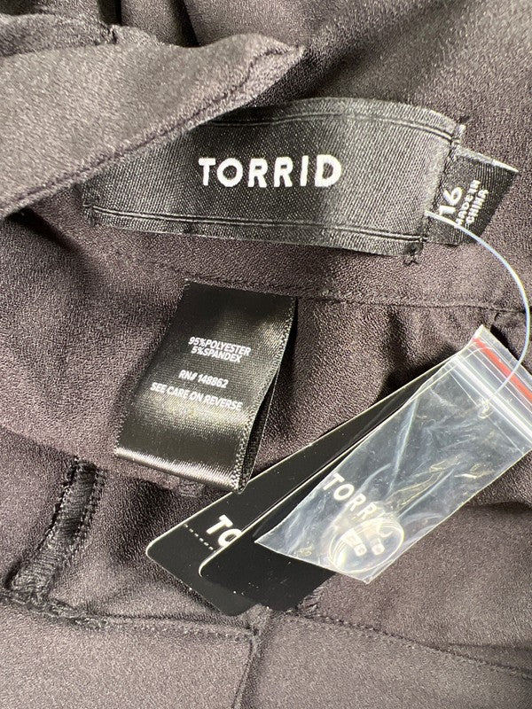 Torrid Women's Black High Rise Wide Leg Studio Dress Pants - 16 Tall Plus image 3
