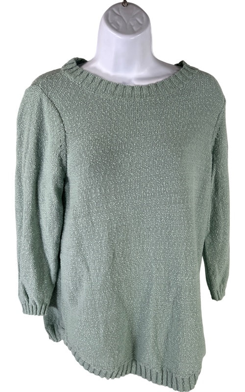 J. Jill Women’s Mint Green 3/4 Sleeve Textured Knit Sweater - S image 2