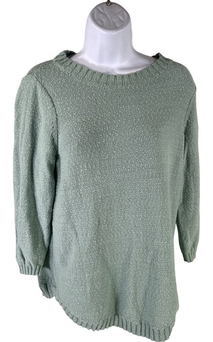 J. Jill Women’s Mint Green 3/4 Sleeve Textured Knit Sweater - S image 2