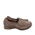 Skechers Women's Brown/Taupe Suede Relaxed Fit Biker Alumni Loafers - 8.5