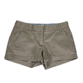 J Crew Women's Tan Cotton Chino Broken-In Zip Up Shorts - 6