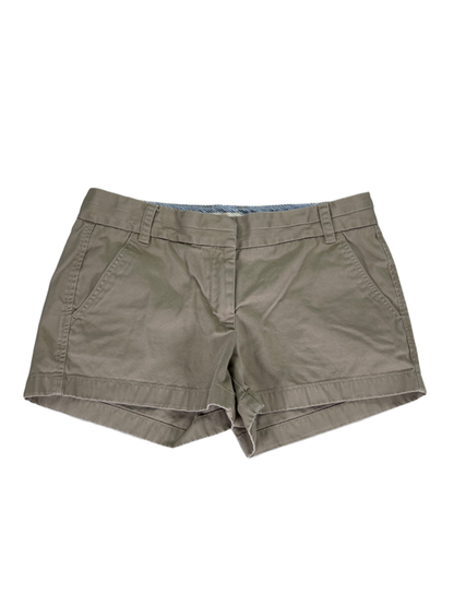 J Crew Women's Tan Cotton Chino Broken-In Zip Up Shorts - 6
