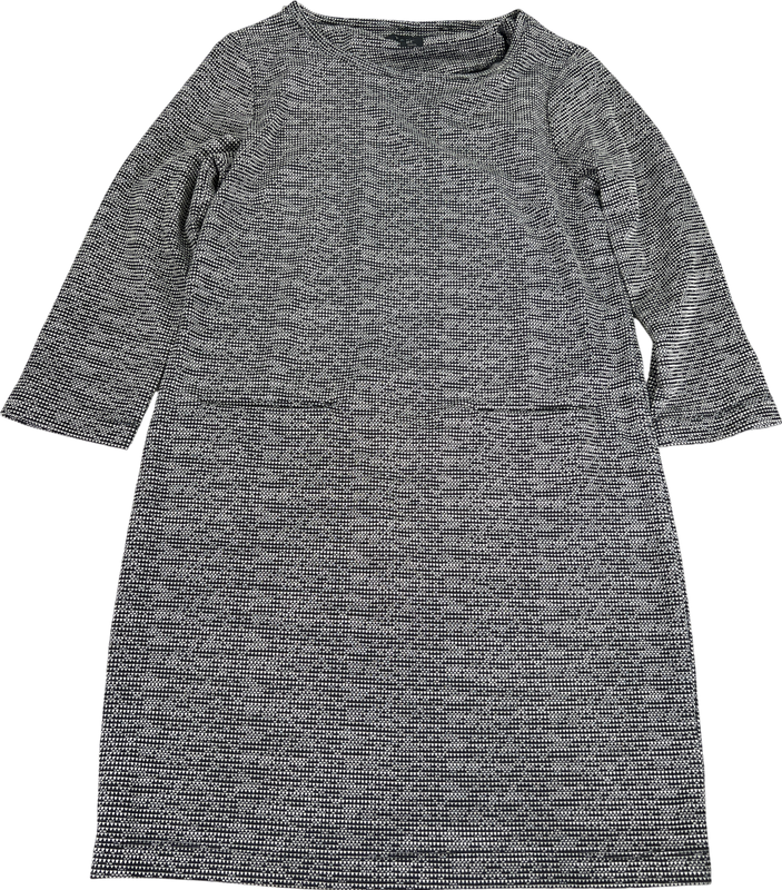 Tahari Women’s Black/White Pocket Front 3/4 Sleeve Shift Dress - S