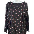 J. Jill Women's Black Bandana Paisley Long Sleeve T-Shirt - L