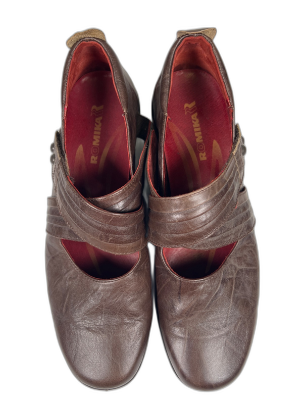 Romika Women's Brown Leather Mary Jane Comfort Walking Shoes - 42/US 11 image 3