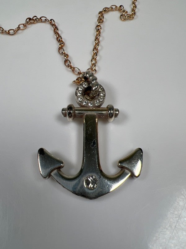 Brighton Women's Silver Two Tone Silver Plated Anchor Pendant 21in Necklace image 4