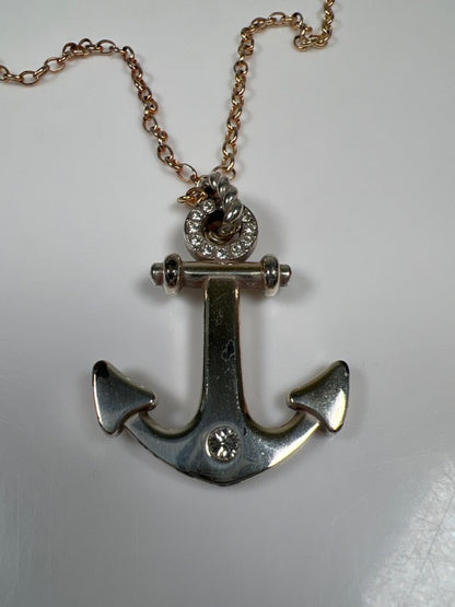 Brighton Women's Silver Two Tone Silver Plated Anchor Pendant 21in Necklace image 4