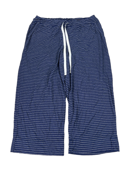 Soma Women's Blue Striped Lounge Cropped Pajama Pants - L