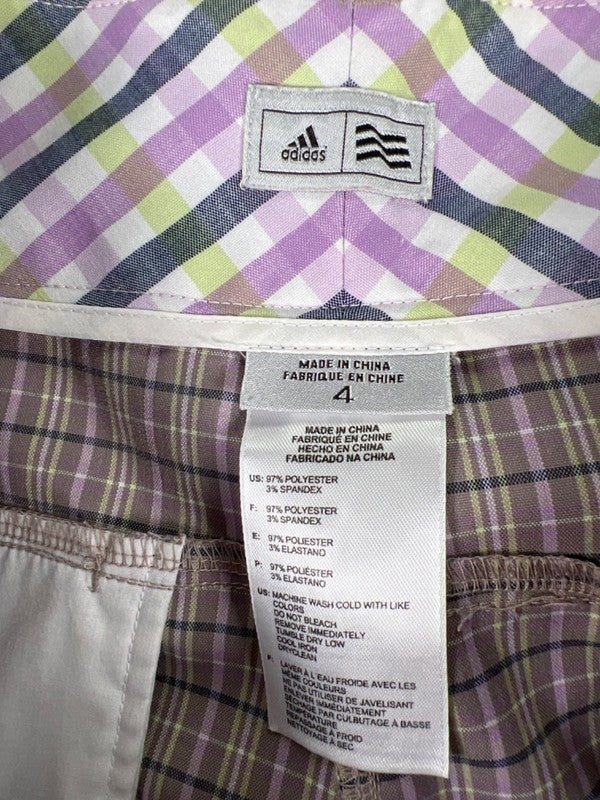 Adidas Women’s Purple Plaid Bermuda Golf Shorts - 4 image 3