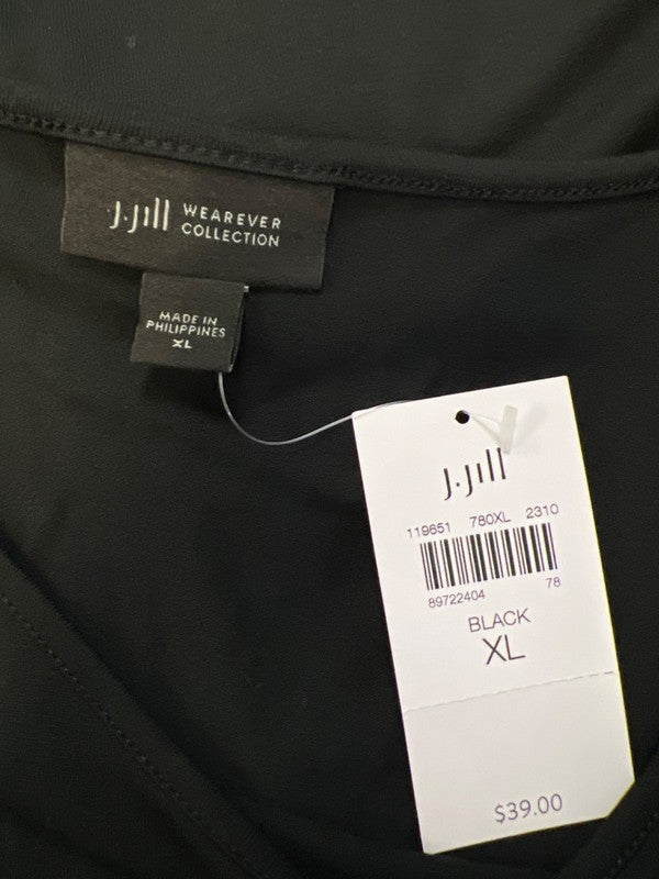 J Jill Women's Black Wearever Scoop Neck Sleeveless Blouse - XL image 3