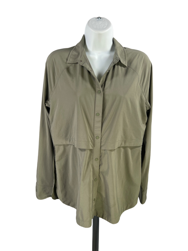 Athleta Women's Green Northstar Long Sleeve Snap Button Hiking Shirt - XS