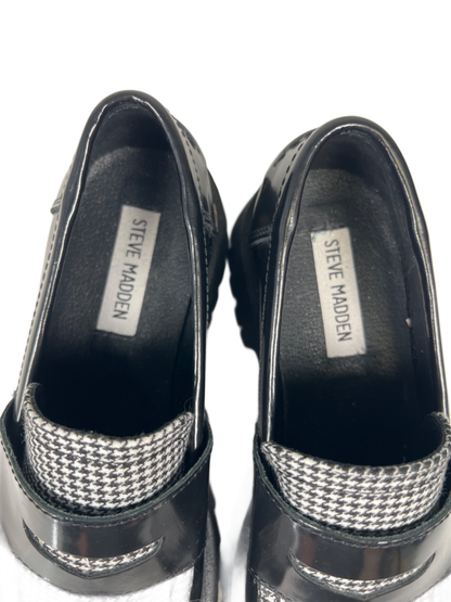 Steve Madden Women's Black/White Lawrence Houndstooth Chunky Loafers - 6 image 3