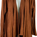 White House Black Market Women’s Brown Ribbed Open Front Cardigan Sweater - S