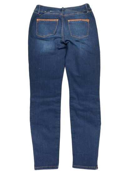 White House Black Market Women's Dark Wash Skinny Zip Ankle Mid Rise Jeans - 4 image 2